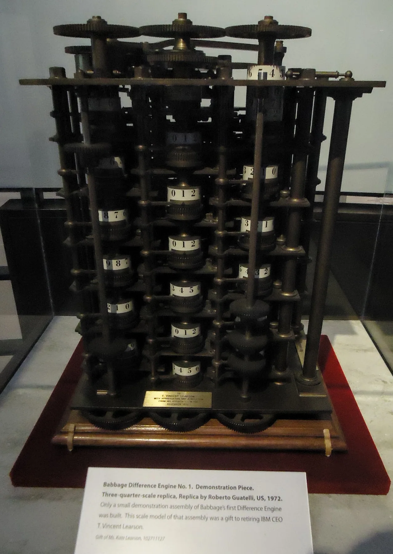 Babbage Difference Engine No. 1 demonstration piece at CHM, an archival visual related to How Did Computing Begin.