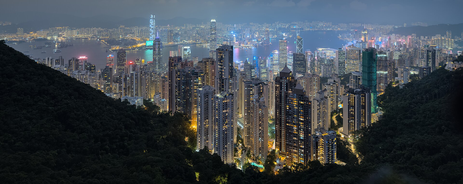 Documentary view of Hong Kong’s mountains and harbour.