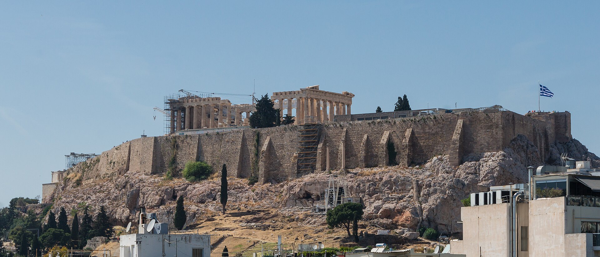 The Acropolis hill and Parthenon in Athens.