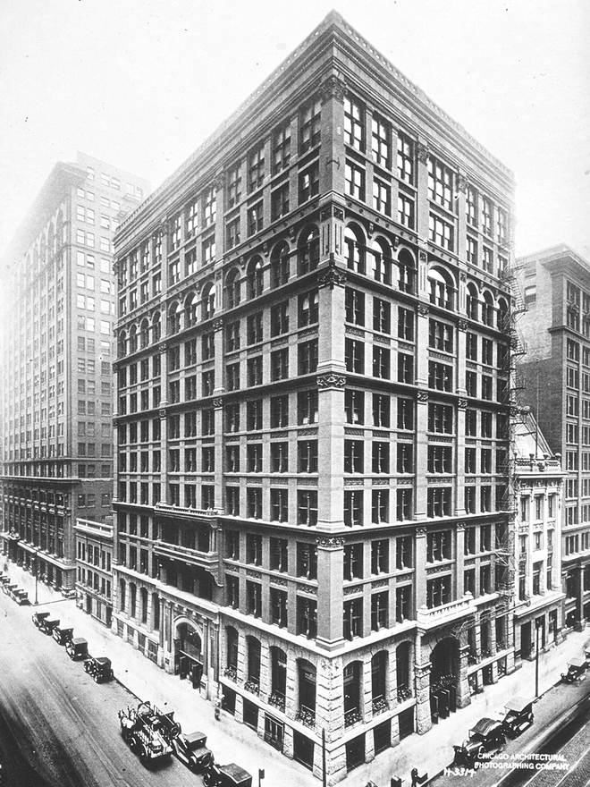 Historic photograph of Chicago's Home Insurance Building.