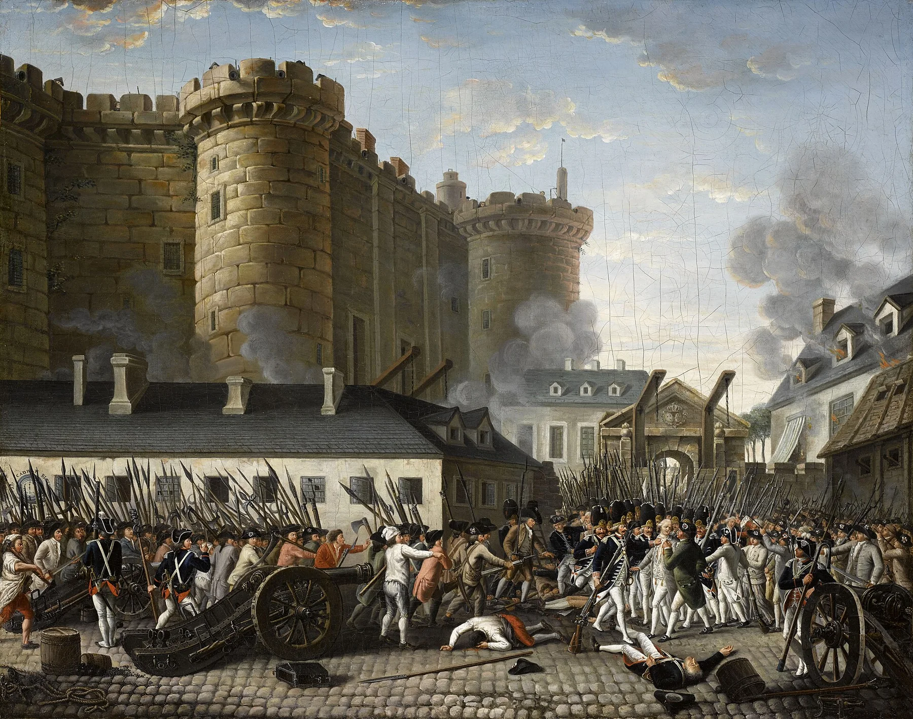 Storming of the Bastille and arrest of the Governor M. de Launay , July 14, 1789. label QS:Len," Storming of the Bastille and arrest of the Governor M. de Launay , July 14, 1789." label QS:Lfr," Prise de la Bastille et arrestation du gouverneur M. de Launay , le 14 juillet 1789.", an archival visual related to What Actually Happened During the French Revolution.