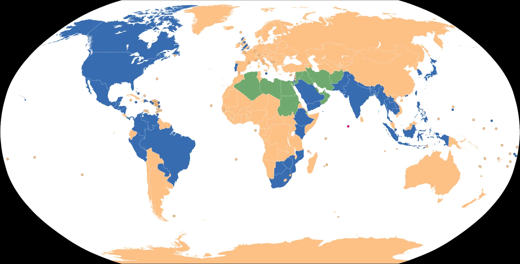 First Day of Week World Map, an archival visual related to Why Does the Week Have Seven Days.