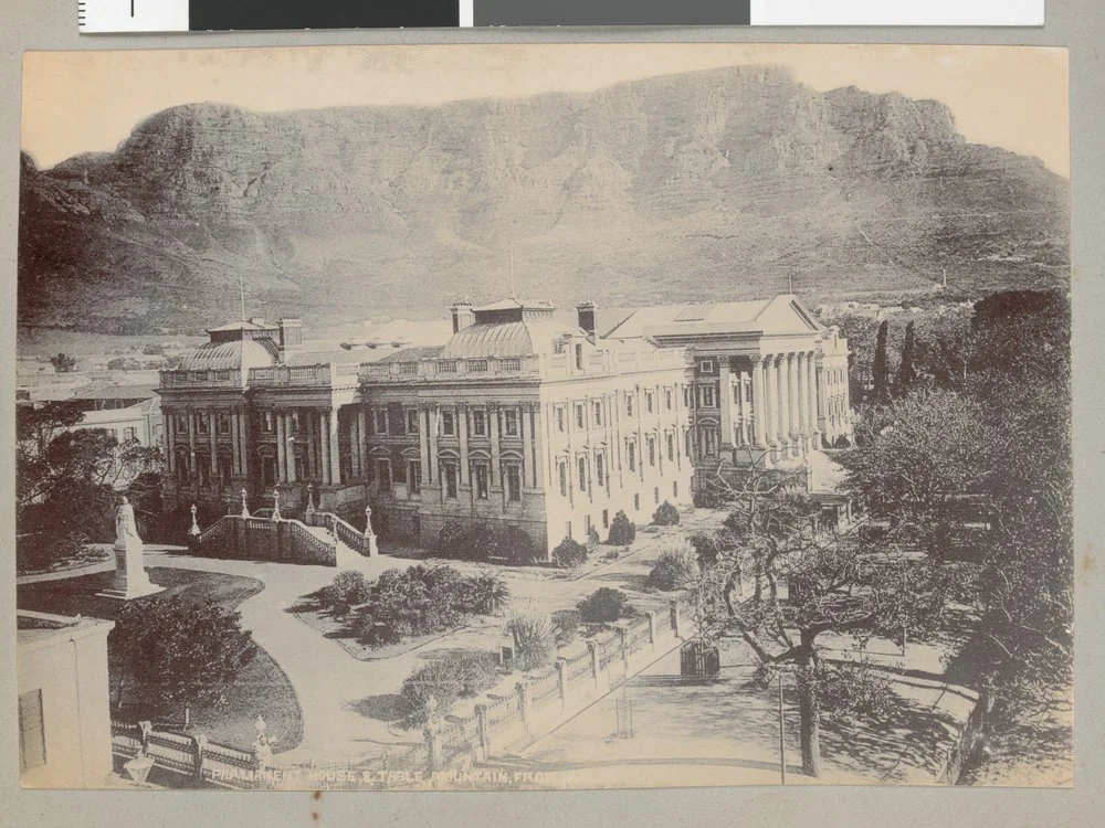 Parliament House & Table Mountain, from [?] [picture]., an archival visual related to Why Do Societies Create Institutions.
