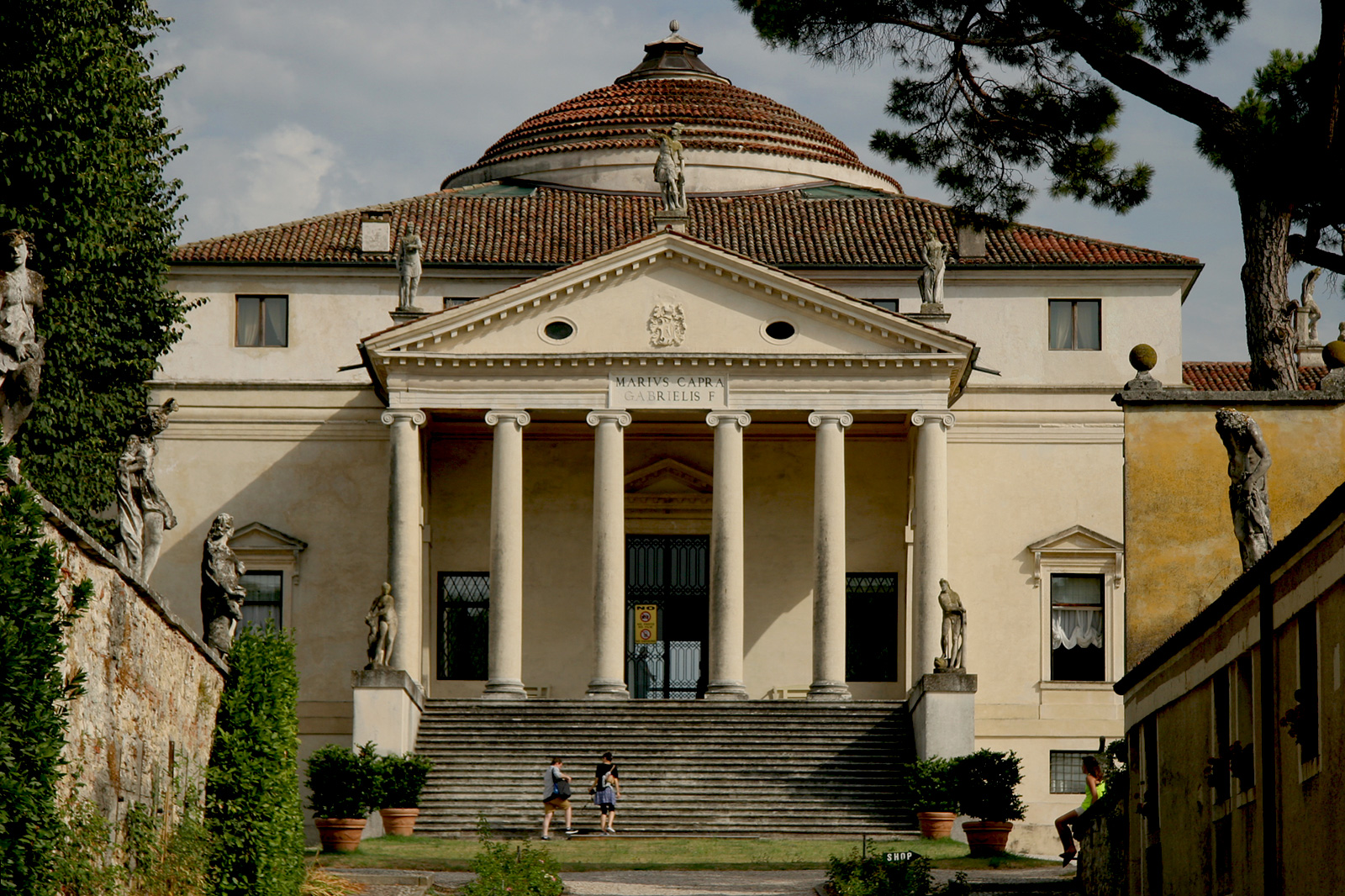 The symmetrical domed Villa Rotonda near Vicenza.
