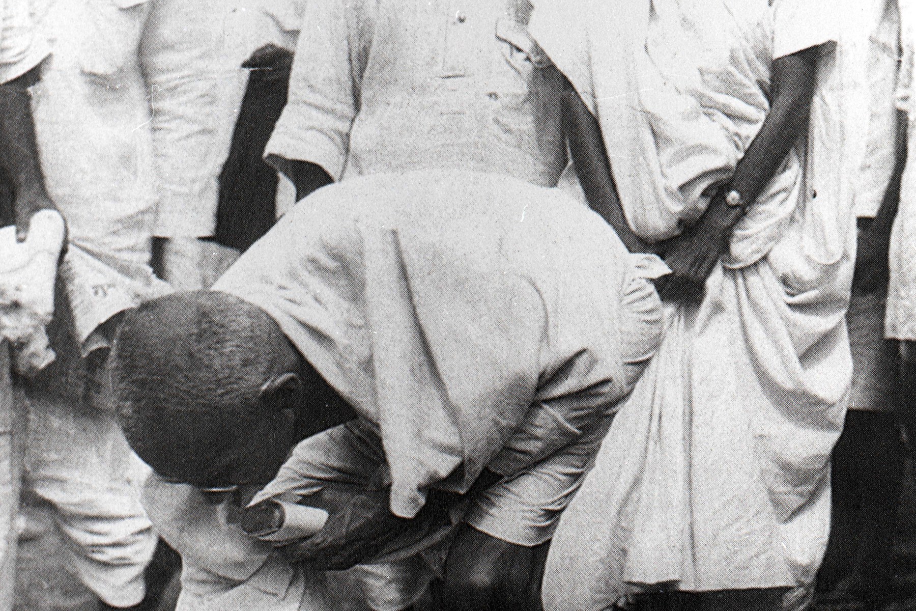 Mahatma Gandhi at Dandi during the Salt March in April 1930.