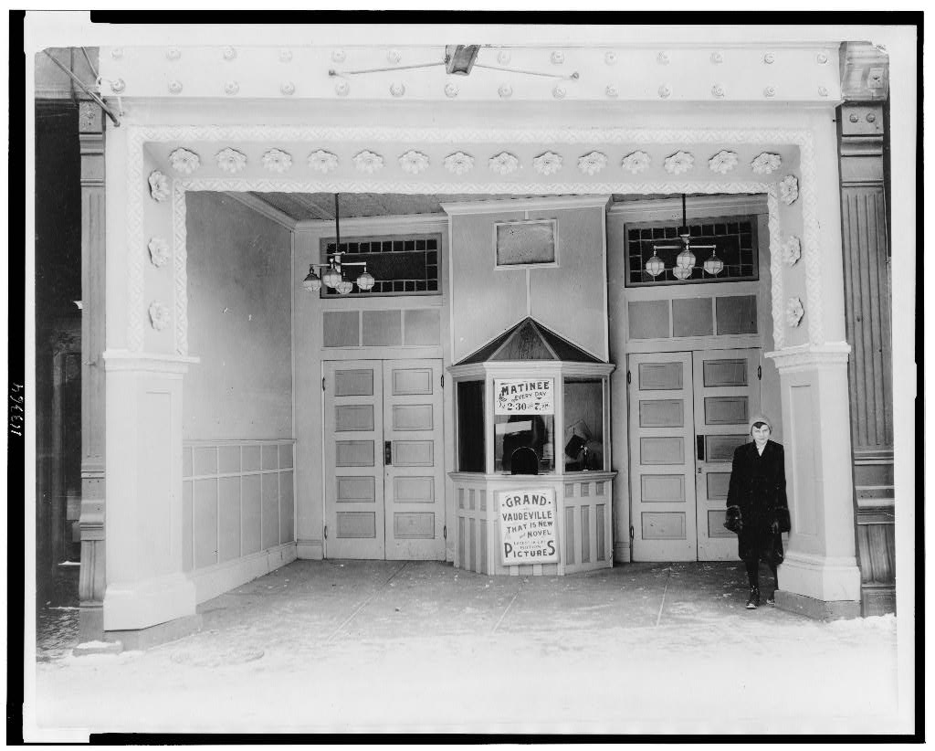 Box office of a five-cent vaudeville and motion-picture show in Niagara Falls.