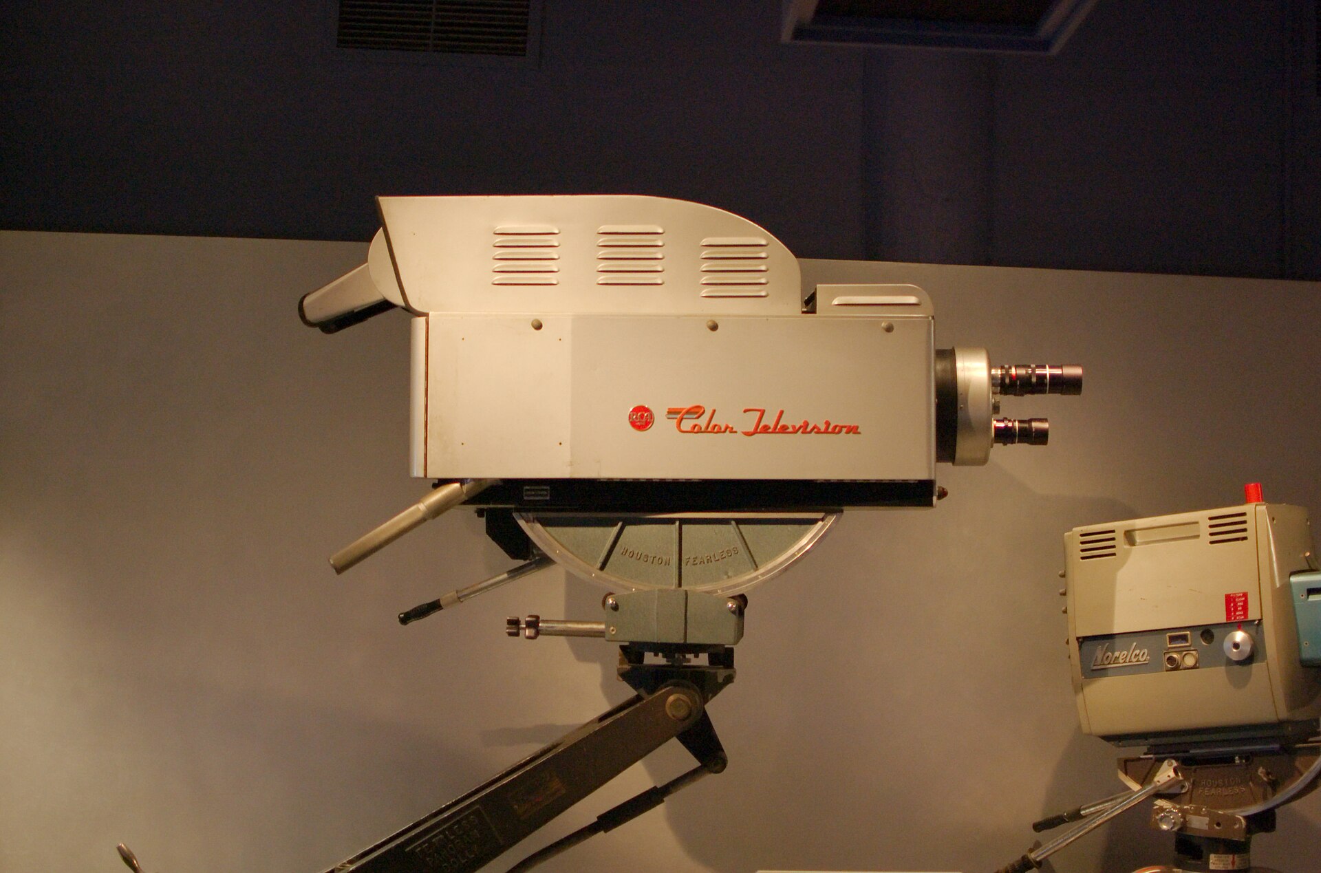 An RCA TK-41C colour broadcast television camera of the kind used in mid-century television studios.