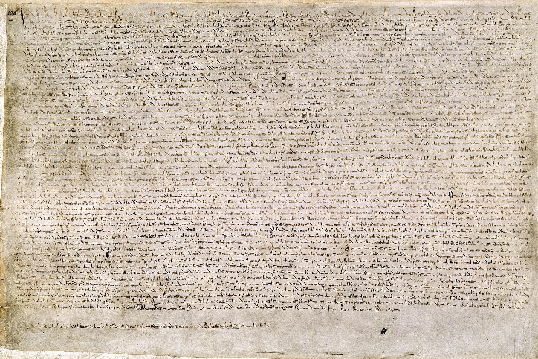 Magna Carta (British Library Cotton MS Augustus II.106), an archival visual related to What Is a Human Right.