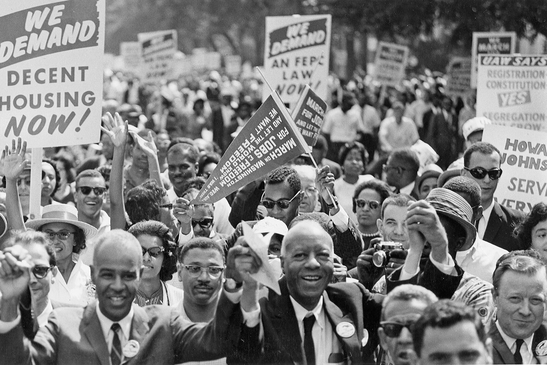 Leaders and marchers at the 1963 March on Washington for Jobs and Freedom.
