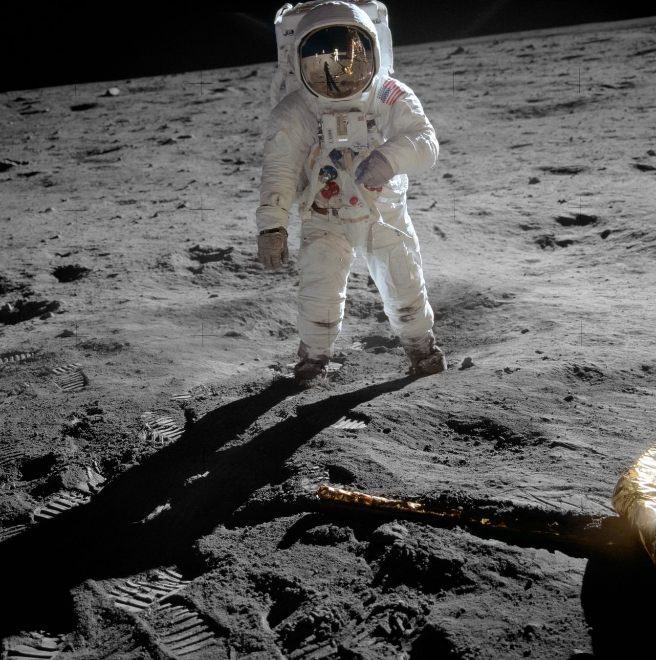 Buzz Aldrin on the Moon during the Apollo 11 mission.