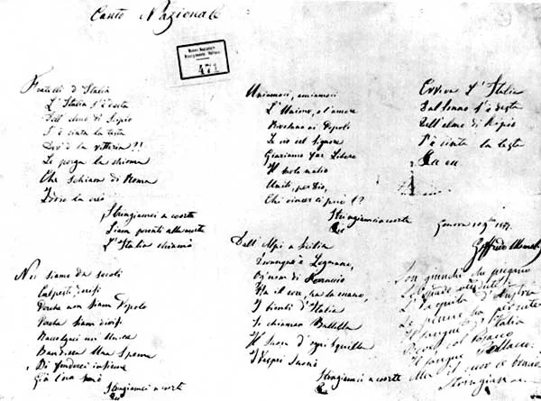 Image-Inno di Mameli 2, an archival visual related to Why Do We Have National Anthems.