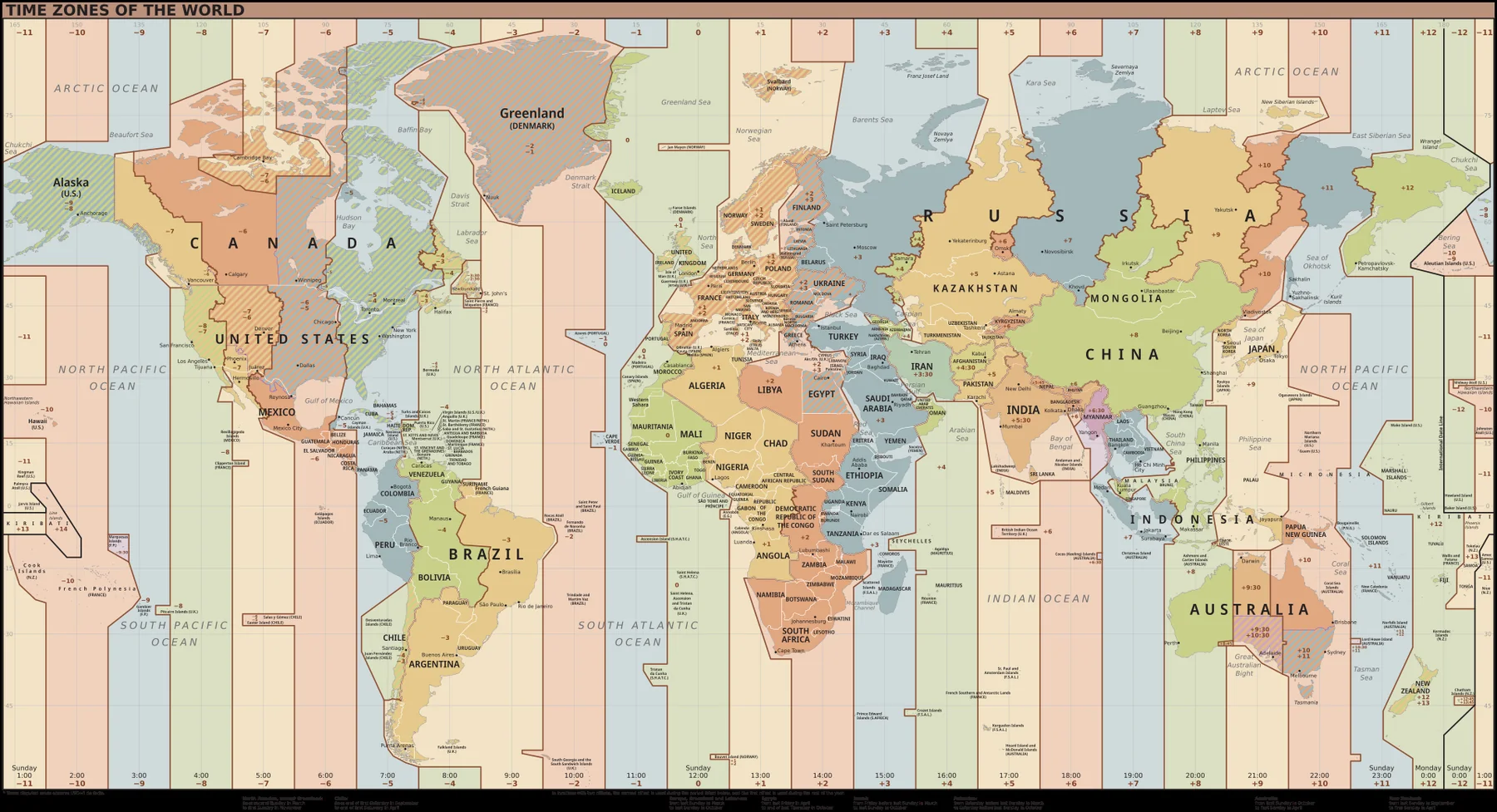 World Time Zones Map, an archival visual related to Why Do We Have Time Zones.