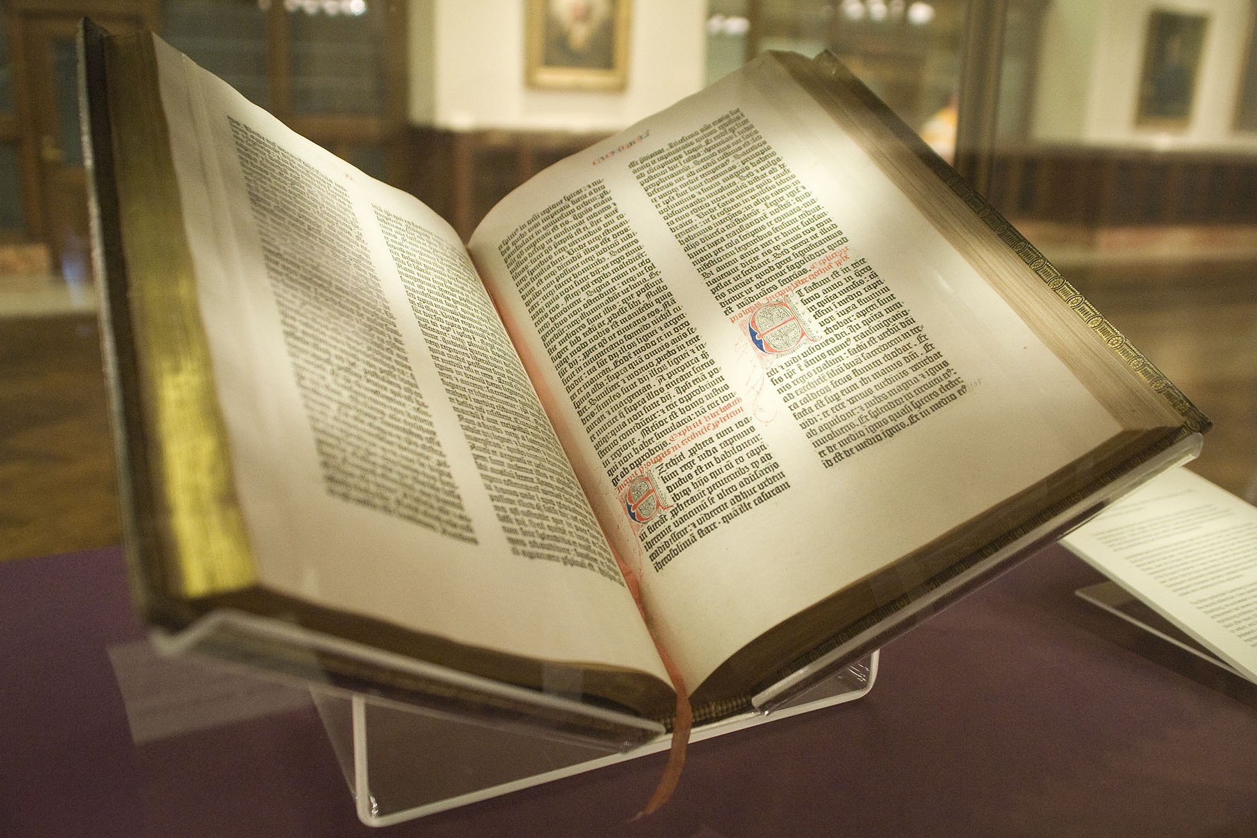 The Lenox copy of the Gutenberg Bible at the New York Public Library.