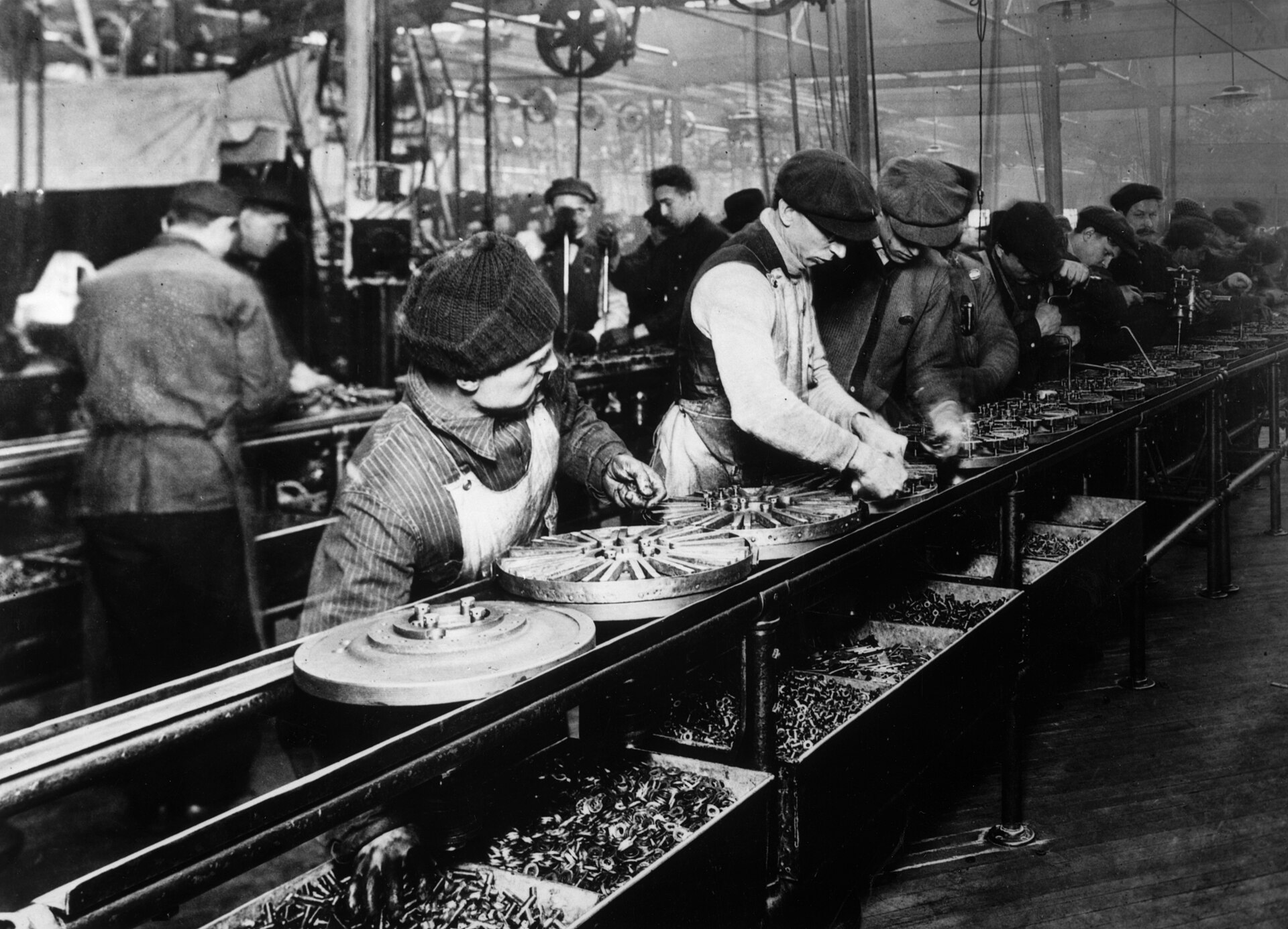 Documentary view of Automobile mass production.