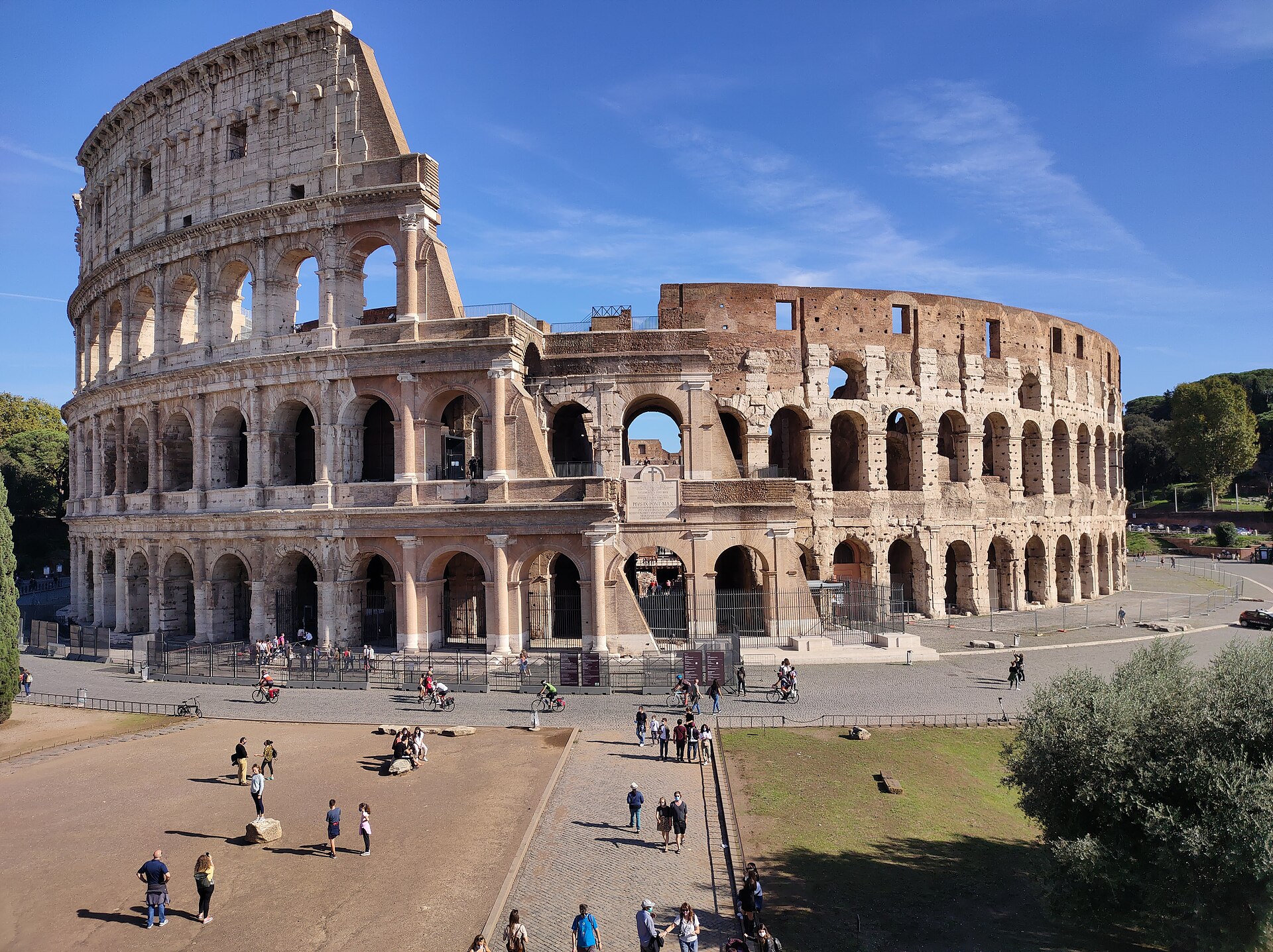 Exterior arcades of the Colosseum in Rome.