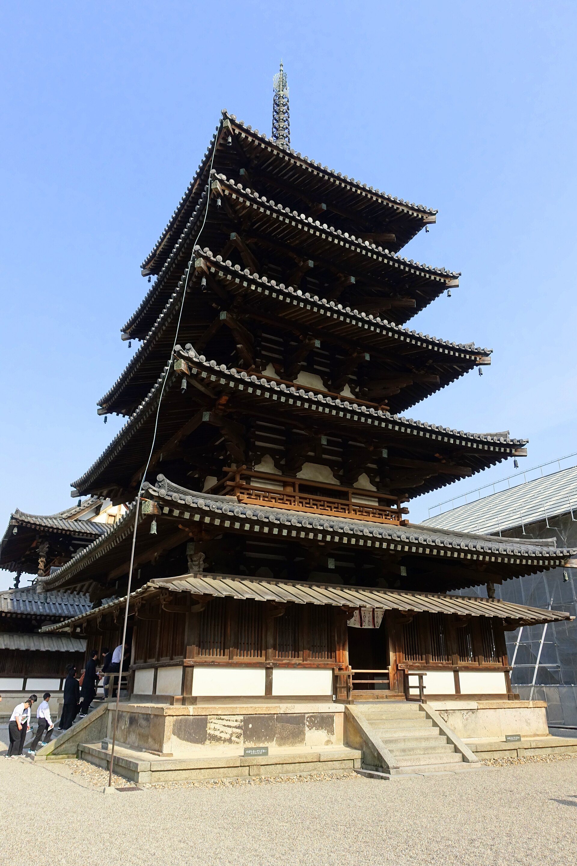 The five-storied wooden pagoda of Hōryū-ji in Nara.