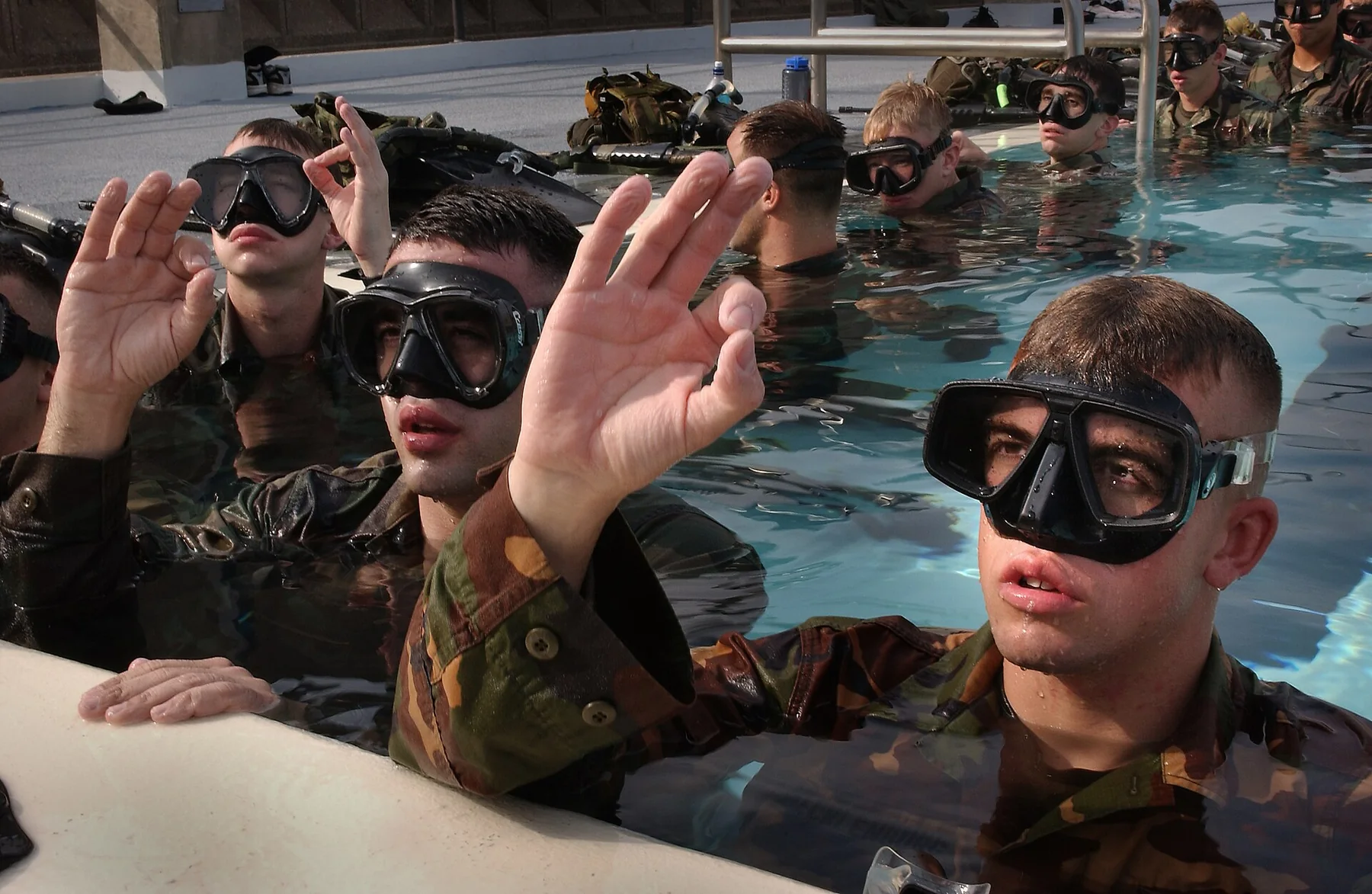 Diving training -g, an archival visual related to Why Is “OK” Called OK.