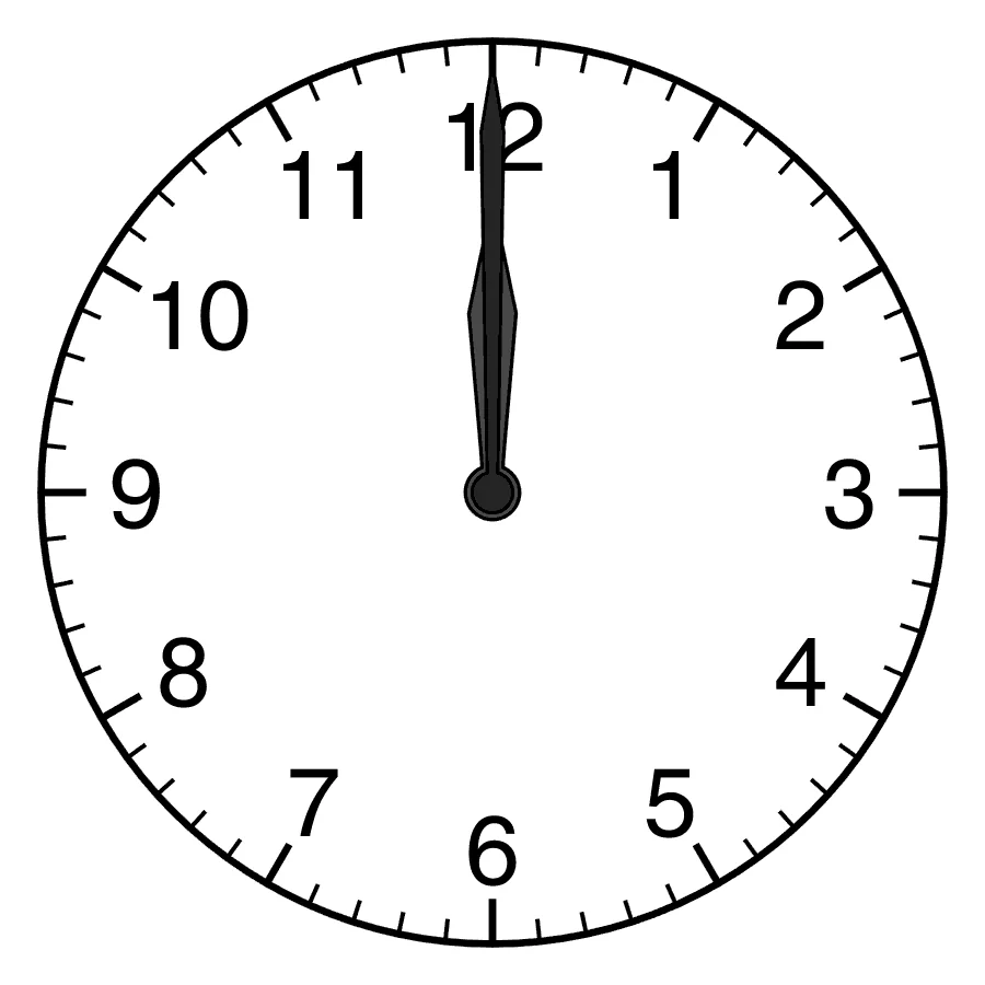 AnalogClockAnimation1 2hands 1h in 6sec, an archival visual related to Why Are There 60 Minutes in an Hour.