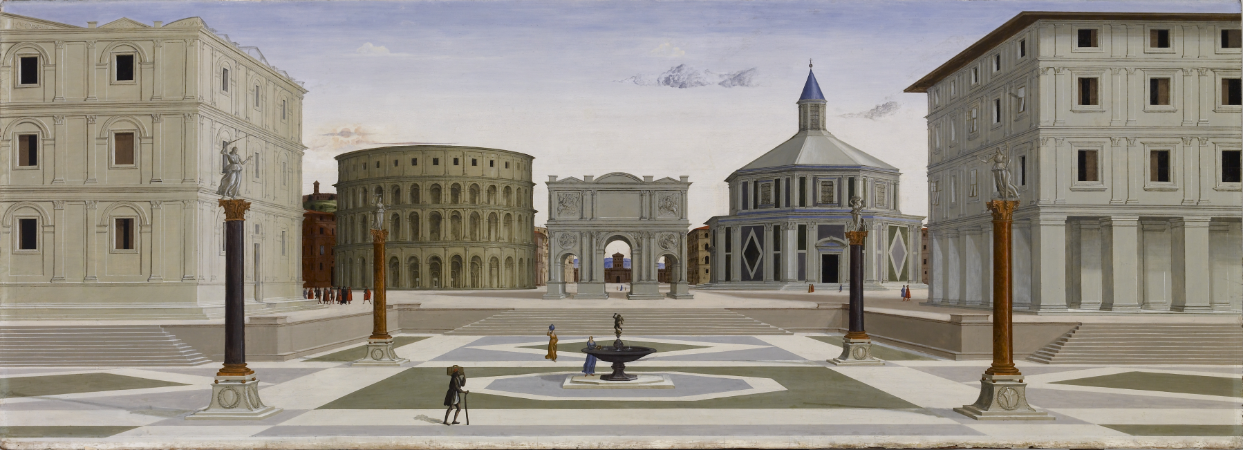 The Ideal City, a fifteenth-century panel constructed with linear perspective, Walters Art Museum.